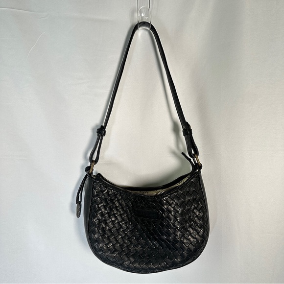 Wanderers Woven Leather Crossbody Purse Quiet Luxury Minimalist Black - Picture 16 of 16